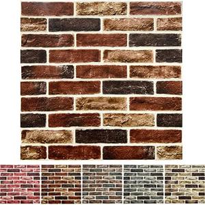 10-Pack 52 Sq.Ft 3D Wall Panels Peel and Stick 3D Faux Brick Wallpaper Peel and Stick Red Brown Faux Stone Wall Panel Foam Brick Self-Adhesive 3D Wallpaper