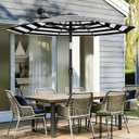AreShark 9 FT Patio Umbrella for Outdoor, Outdoor Table Umbrella with Push Button Tilt and Crank, Outdoor Patio Umbrellas with 8 Sturdy Ribs for Market, Garden, Pool (Black & White Stripe)
