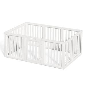 LoveTail Dog Playpen,Clear Dog Pen, Acrylic Dog Pen，Easy to Install and Remove Dog Play Pen and Kennel Playpen, Suitable for Dogs, Cats,Dog Playpen Indoor (White, 23.6 inch Height, 10 Panels)