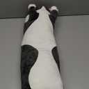 SHINUOER Cute Cat Plush Long Body Pillow  Soft Cartoon Stuffed Animal Doll, Kawaii Cat Plushie Cuddle Toy for Kids, Girls & Girlfriend (Black, 19.7 Inch)