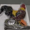 Glitzhome Solar Powered Vibrant Rooster Garden Statue Resin Outdoor Decoration, 13.75" H