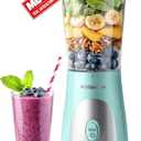 Mueller Smoothie Blender for Smoothies - Personal Blender for Shakes, Frozen Drinks, Baby Food & More, 15oz Travel Cup and Lid, Durable Stainless Steel Blades for Powerful Blending Performance