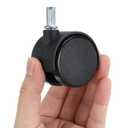PATIKIL 1.5 Inch Stem Swivel Casters, 10 Pack Nylon 360 Degree Swivel Stem Wheels for Chair Desk Furniture Replacement, Black