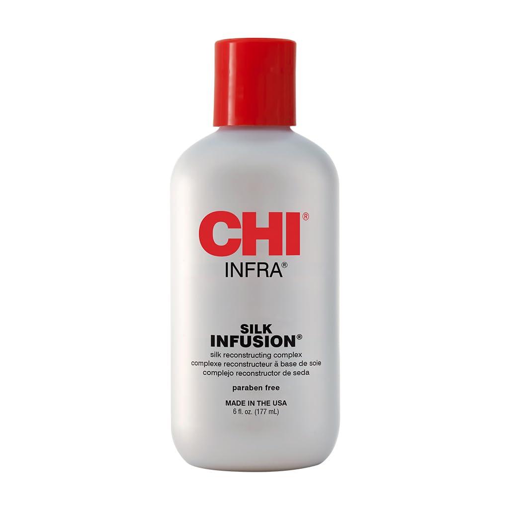 CHI Infra Silk Infusion, Leave-In Reconstructing Treatment To Strengthen & Protect All Hair Types, Alcohol-Free, 6 Oz (6 Fl Oz (Pack of 1))