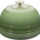 EDGING CASTING Enameled Cast Iron Dutch Oven Pot with Lid, Round Bread Oven for Homemade Sourdough Bread Baking, 6 Quart, Pistachio Green