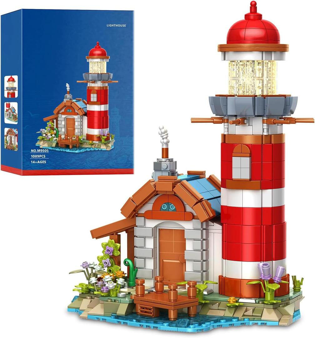 Ideas Lighthouse Building Kit, 1089 Pieces MOC Modular Construction, Creative STEM Building Blocks, Adult Toy Gift, Collectible Display Model