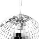 4 Pack Mirror Disco Ball, 6 Inch Cool and Fun Silver Hanging Disco Ball with Attached String for a Party or Dj Light Effect, Party Decorations, Home Decorations, Stage Props, Christmas