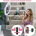 Upgraded 18 inch LED Ring Light with Tripod Stand, Selfie Ring Light with Touch Panel for Makeup Studio Portrait YouTube Vlog Video Shooting with Carrying Bag and Remote Controller, CRI>90