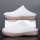 Lightweight Slip-On Clog Shoes for Women & Men  Breathable Knit Upper, Soft Cushioned Sole, Indoor Outdoor Comfort Mules (9.5, White)