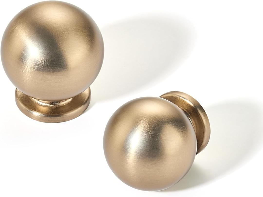 TUNNY 10 Pack Kitchen Cabinet Konbs-Single Hole Champagne Bronze Furniture Hardware Handles Drawer pulls for Kitchen Cabinets Bedroom Cabinet Pulls