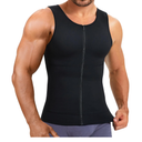 Eleady Compression Shirts for Men Zipper Vest Body Shaper Slimmer Undershirts, Color Black, Size L