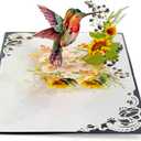 CUTPOPUP Mothers Day Card Pop Up, 6x8in. Humming Bird 3D Pop-up Greeting, Birthday Card for Women, Wife, Grandma, Daughter, Mom & All Occasions (Hummingbird Sunflower)