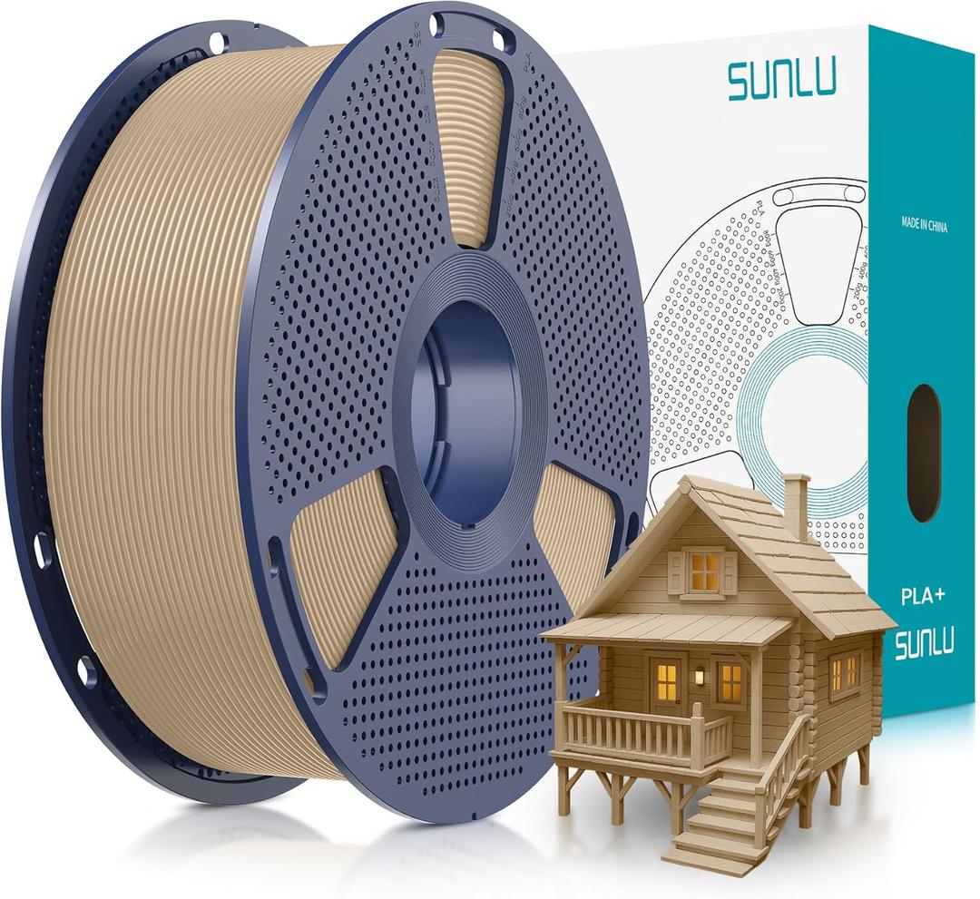 SUNLU PLA Plus Filament 1.75mm Wood 1KG, Neatly Wound 3D Printer Filament 1.75mm, PLA+ 1000g, Dimensional Accuracy +/- 0.02 mm, Fit Most FDM 3D Printers, 1kg Spool (2.2lbs), Oak Wood