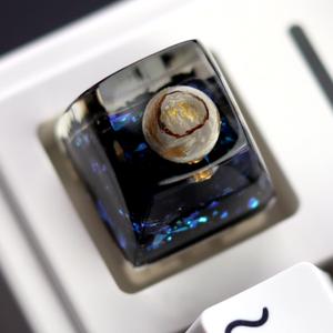 Aesthetic Jupiter Planet Artisan Keycap - R1 SA Profile Solar System Planets Keycaps 1U ESC - Galaxy Handmade Resin Gaming Key Cap Cherry MX Switch Compatible Mechanical Keyboard Space Lover Gifts