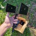 6"x5" 4PCS U Shape Fence Post Holder Black Powder Coated,Ground Spike Post Anchor Metal Concrete Post Anchor Deck Post Base