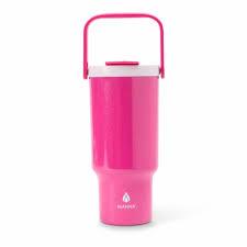 Manna Atlas Stainless Steel Tumbler with Silicone Straw , Pink, 25 oz