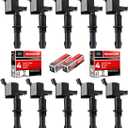 MAS Set of 10 Straight Boot Ignition Coil Pack DG511 & Platinum Spark Plug SP546 SP515 Compatible with Ford F250 F350 F450 F550 Super Duty 6.8L V10 Replacement for 3L3E12A366CA 5C1584 C1541
