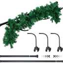 Sintuff Front Door Wreath Hanger with Christmas Garland 27.6-47.2 Inches Adjustable Garland Hanger for Different Doors with No Nails or Screws Heavy-Duty Cast Iron for Holding Christmas Wreaths Decor