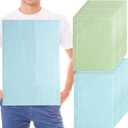 Woanger 100 Pcs Disposable Adult Bibs for Eating 3 Ply Waterproof Bib Adhesive Tab Napkins for Elderly Home Care Personal Use Patients Dentist Nail Salon