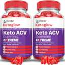 (2 Pack) Keto Glow Keto ACV Gummies Extreme 2000MG Ketoglow Keto Gummies Apple Cider Vinegar Formulated with Pomegranate Beet Juice Powder B12 Vegan Non GMO 120 Gummys (EXP 05/05/26)