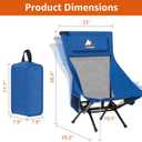 Armless Rocking Camping Chair for Adults, Portable Folding Outdoor Rocker with Spring-Action Technology, Heavy Duty Mesh Camp Chair for Fishing, Tailgating & Picnic, Supports up to 500 lbs, Blue