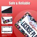 Sugar Skull Flowers License Plate Frame Cute Colorful License Plate Frames Stainless Steel Accessories Cars Decor with 2 Holes and Screws Fits Standard US CA Vehicles Size 12.2 x 6 Inches