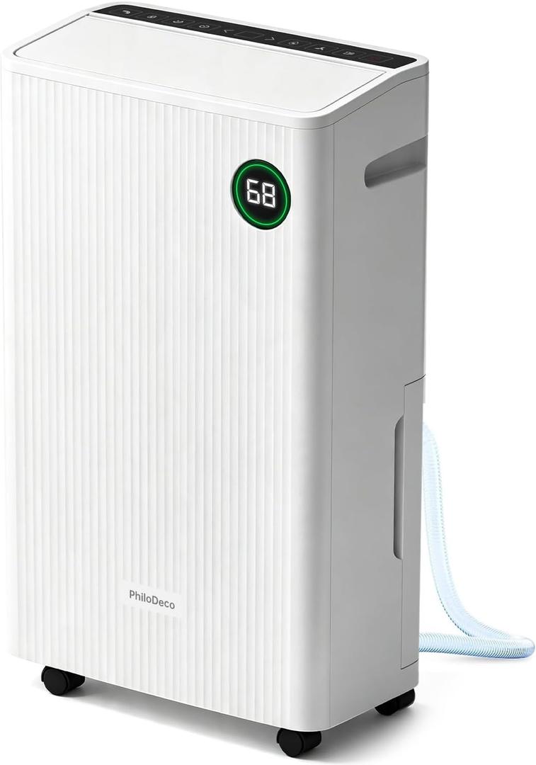 4500 Sq Ft Dehumidifier for Basement, Max 80 Pint with Drain Hose, White