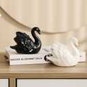 1 x Ceramic Swan Figurine - Modern Minimalist Porcelain Statue Art Decor, Knick Knacks Home Decor for Living Room, Office, Desk, Shelf Decoration (White)