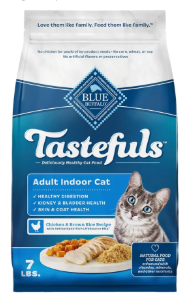 Blue Buffalo Tastefuls Adult Cat Food, Chicken & Brown Rice Recipe, Antioxidant-Rich, Natural Ingredients, No Artificial Flavors or Preservatives, 3 Pound (Pack of 5), Best by 01/27/2026