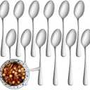 12 Pcs Teaspoons Set, Food-Grade Stainless Steel Spoons Silverware, Cutlery Tea Spoons, Durable Dessert Spoons, Metal Spoon for Home, Kitchen or Restaurant, Mirror Polished, Dishwasher Safe 6.7 Inch