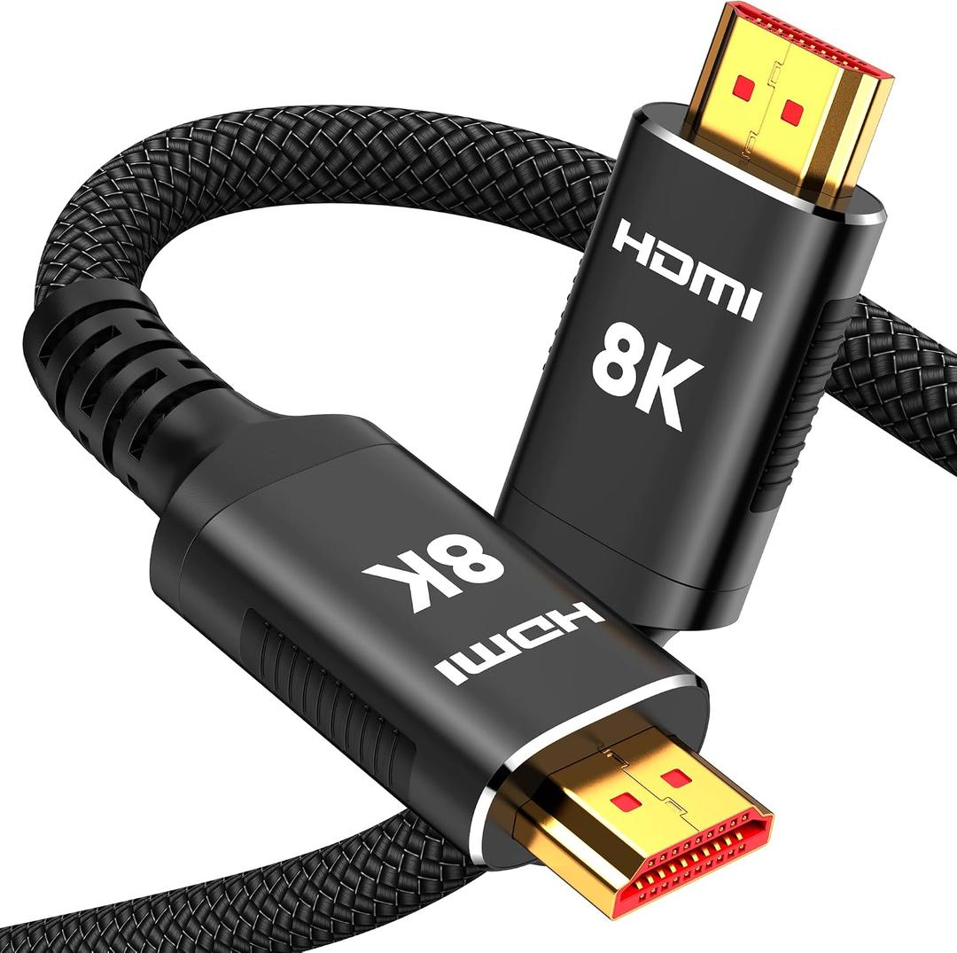 Snowkids 8K Long HDMI Cable 35 ft, Non-Slip Nylon Braided, 48Gbps Ultra High-Speed HDMI Cables Cord, 10K 8K@60Hz, 4K@120Hz Compatible for TV/PS-5/X-box/Projector/Sound System & More