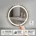 16" Hollywood Round Vanity Mirror with Lights, 3-Color LED Light Modes, Dimmable Makeup Mirror with Smart Tap Panel, 360 Rotating Lighted Mirror for Dressing Table