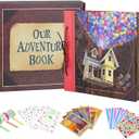 Scrapbook Photo Album, Our Adventure Scrap Book, 12 Inches by Inches Embossed Words Hard Cover Movie Up Travel Scrapbook for Anniversary, Wedding, Travelling, Baby Shower, etc. (Scrapbook-Balloon)