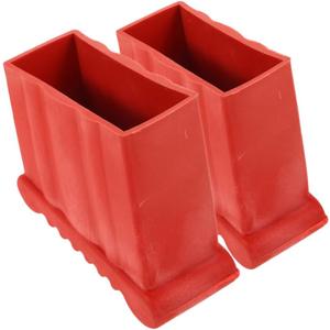 Angoily 2Pcs Ladder Feet Covers 3.54X3.14X1.57In - Non Slip Rubber Replacement Pads for Aluminum Extension Ladders - Red Safety Bumpers