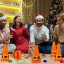 26 Pcs Christmas Ring Toss Game, Soft Plastic Cones Cornhole Bean Bags Carnival Party Games for Christmas Birthday Party Indoor Outdoor Games Supplies
