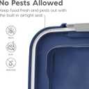IRIS USA Dog Food Storage Container, 30 lbs & 11 lbs Combo, Cat Food Storage Container, Dog Treat Container, Airtight, Stackable, 2-Cup Scoop, Wheels, Easy Mobility, Navy, 3-Piece Set - 30 lbs + 11 lbs