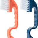 Slick- Window Track Cleaning Brush, 1 Pack, Navy Blue/Orange Ergonomic Handle, Built-in Scraper, Multipurpose, Window Track Cleaning Tools