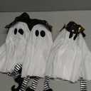 3 Pack Halloween Hanging Ghosts with Lights, 2025 New Glowing Witch Hat Ghost Decorations Outdoor Indoor, 3 Lighting Modes, Battery Powered (Includes Batteries) for Yard, Patio, Porch, Tree, Party