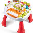 Baby Activity Table Learning & Fun, Baby DJ Table for Sitting Play, Keyboard Musical Toy and Detachable Red Legs Activity Table for Toddlers, Educational Interactive Toys for Kids