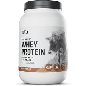 Levels Grass Fed Whey Protein Powder, No Artificials, 24G of Protein, Pure Chocolate, 2LB (2 Pound (Pack of 1))
