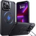 ESR for iPhone 13 Pro Case with Stand, 23 ft Military-Grade Drop Protection Heavy Duty Magnetic Phone Case, Compatible with MagSafe Accessories, Cyber Series, Black