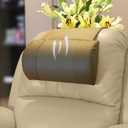 AmazeCov Non-Slip Head Pillow for Recliners - Neck Support Memory Foam Cushion with Breathable Perforated Leather Cover, Offering Relief at Home, Office, and Travels, Brown