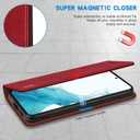 ZZXX for Samsung Galaxy S22 Wallet Case with [RFID Blocking] Card Slot Stand Strong Magnetic Leather Flip Fold Protective Phone Case for Samsung Galaxy S22 Case Wallet(Red-6.1 inch)