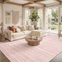 Nakagishi Boho 7x9 Area Rug Living Room Rugs Machine Washable Pink