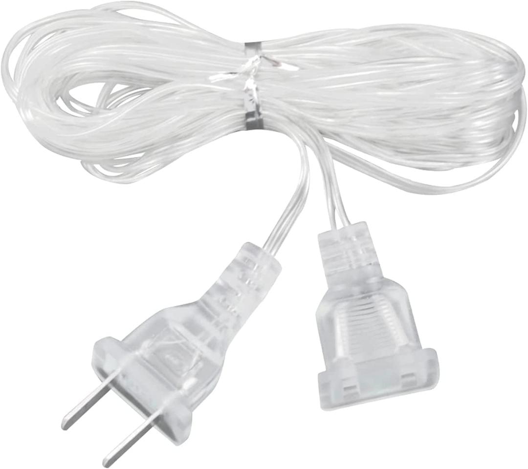 3 x 196 Inch Power Extension Cable, Portable String Curtain Fairy Light Extension Cord Clear Line Power Extension Cable for Christmas Lights Easy to Install LED Strip Lights