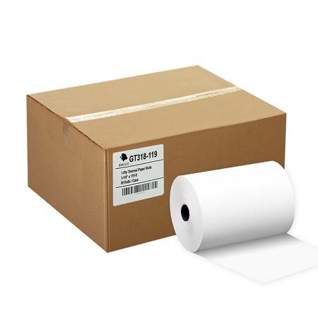 (50) 3-1/8' x 119' Thermal Paper Rolls FD100 200 300 50/CS Hypercom T77 3.125 x 119 ft, Credit Card POS/Cash Register CT-S810, BPA Free, 18 Pack