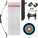 LWANO Bow and Arrow Set for Kids, Archery Beginner Gift with 10 Arrows, 5 Target Face, Ideal for Kids, Youths, Teens, Perfect for Left & Right Handers (Red)