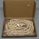 12 Feet Christmas Wooden Beads Garland Round Craft Farmhouse Vintage Wood Bead Garlands for Xmas Decoration Supplies(Natural Color)