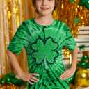 Boys Girls St Patrick's Graphic Party Tee Shirts Irish Short Sleeve Shamrock Tops Green Tie Dye Clover 11-12 Years