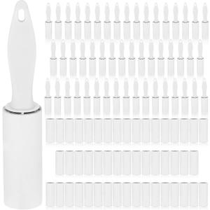 Hushee 50 Pack Mini Lint Rollers 3000 Sheets Travel Size Lint Roller Small Portable Remover for Couch Furniture Clothes Cat Hair Removal 5.9 x 1.1 Inches(White)